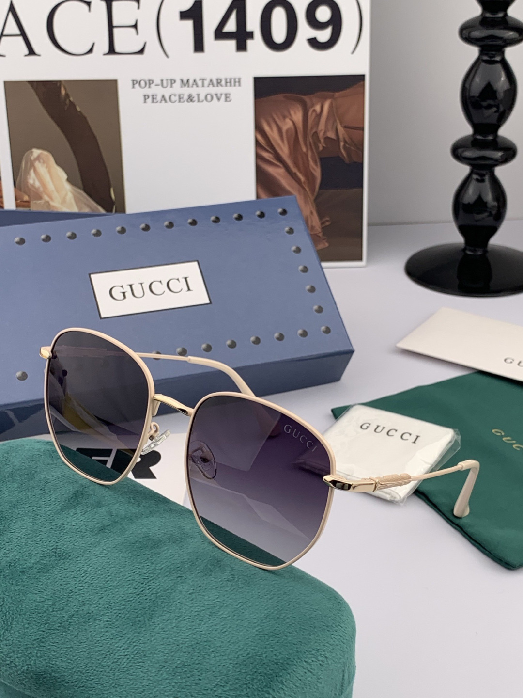 新款！新款出货！女士高清加厚偏光太阳镜🕶️ 🎉💍新款GUCCI偏光太阳镜[得意]开车驾驶镜时尚墨镜💐💐🌸