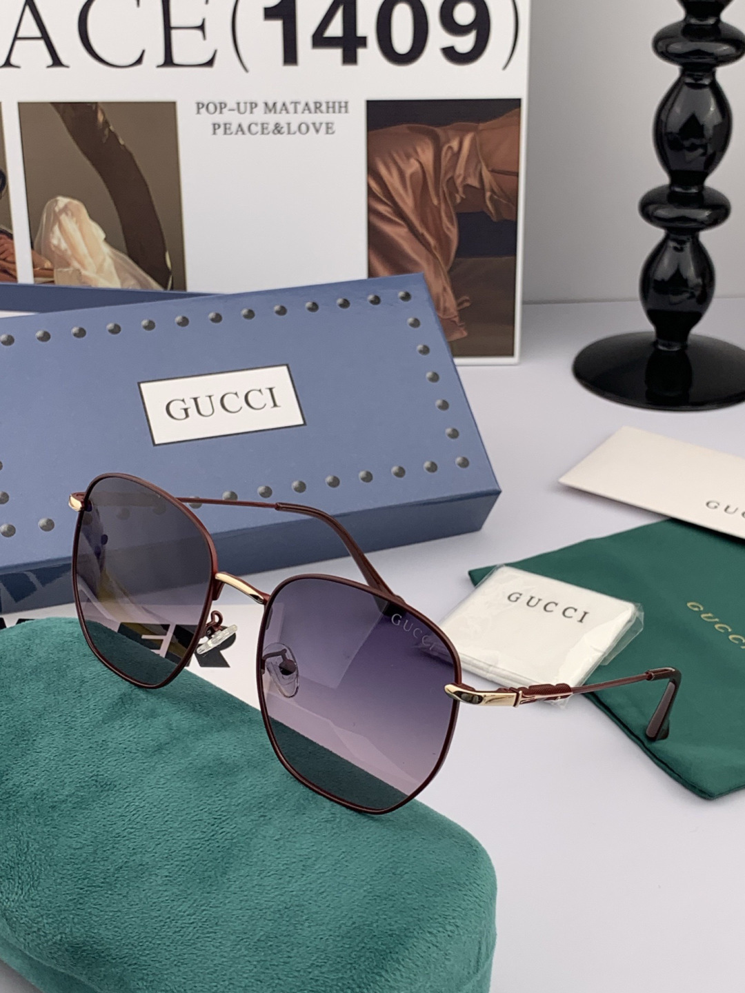 新款！新款出货！女士高清加厚偏光太阳镜🕶️ 🎉💍新款GUCCI偏光太阳镜[得意]开车驾驶镜时尚墨镜💐💐🌸