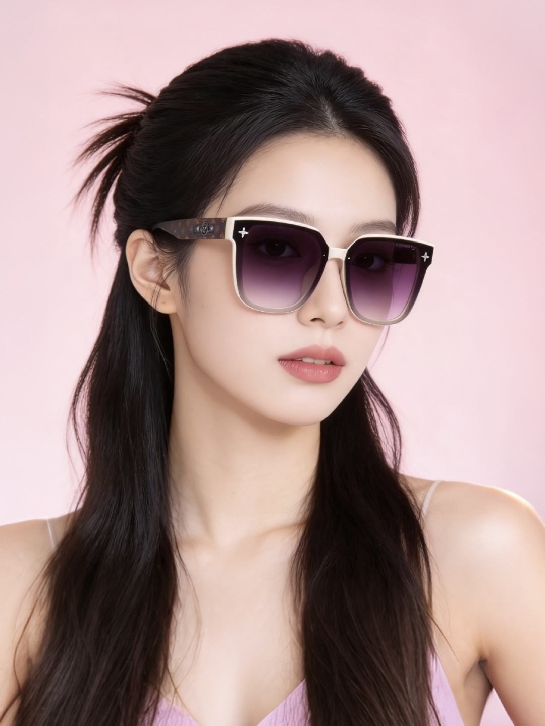 ️120 LV 新款女士方框太阳眼镜 开车墨镜 新款太阳镜 时尚大方 舒适轻盈 精致奢华 超轻 型号:L1132