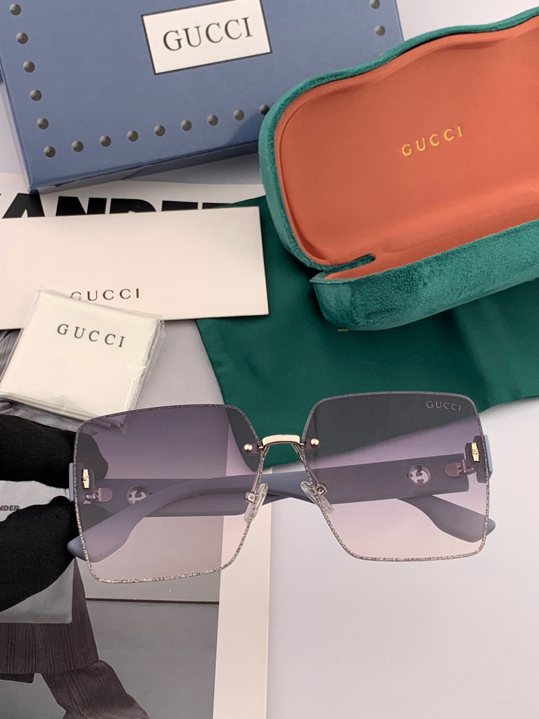🔺 【GUCCI】开春新款 潮流爆款 时尚方框太阳镜 高品质 佩戴舒适 网红潮款墨镜 型号：G3629