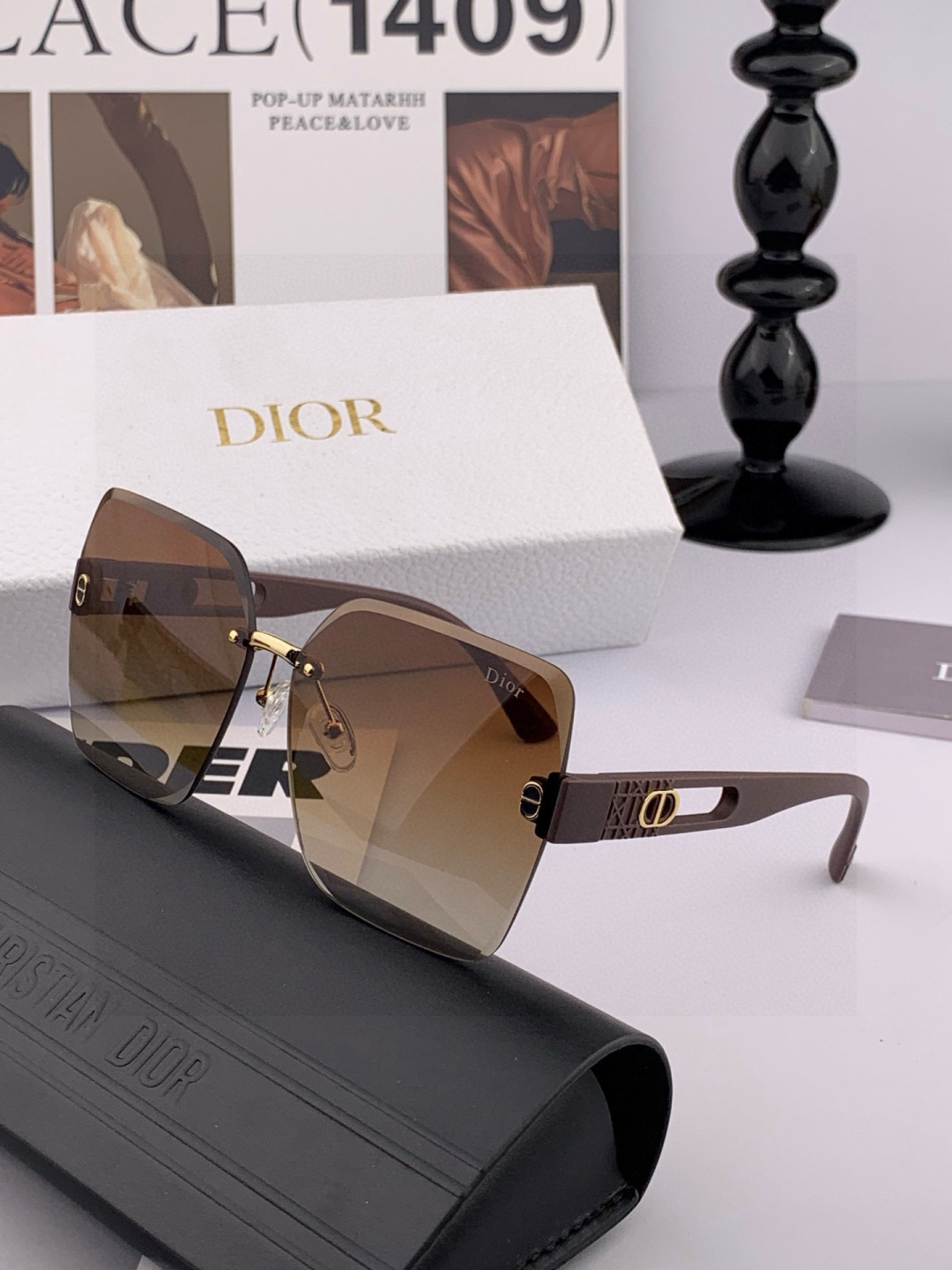 🔺 【DIOR-迪奥】开春新款 潮流爆款 时尚方框太阳镜 高品质 佩戴舒适 网红潮款墨镜 女士高清太阳镜