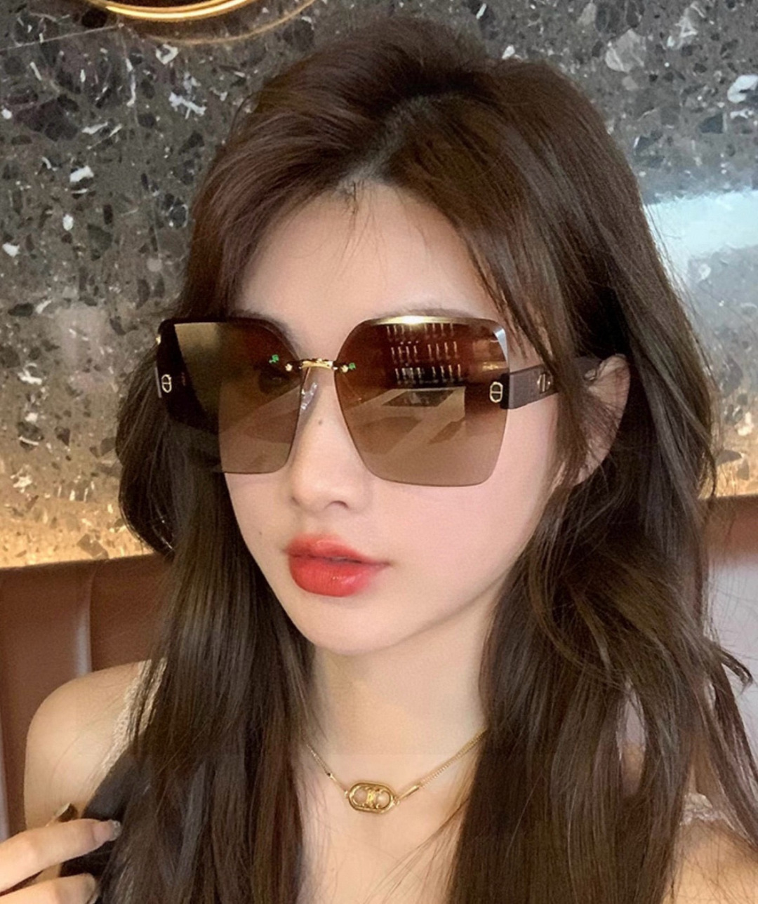 🔺 【DIOR-迪奥】开春新款 潮流爆款 时尚方框太阳镜 高品质 佩戴舒适 网红潮款墨镜 女士高清太阳镜