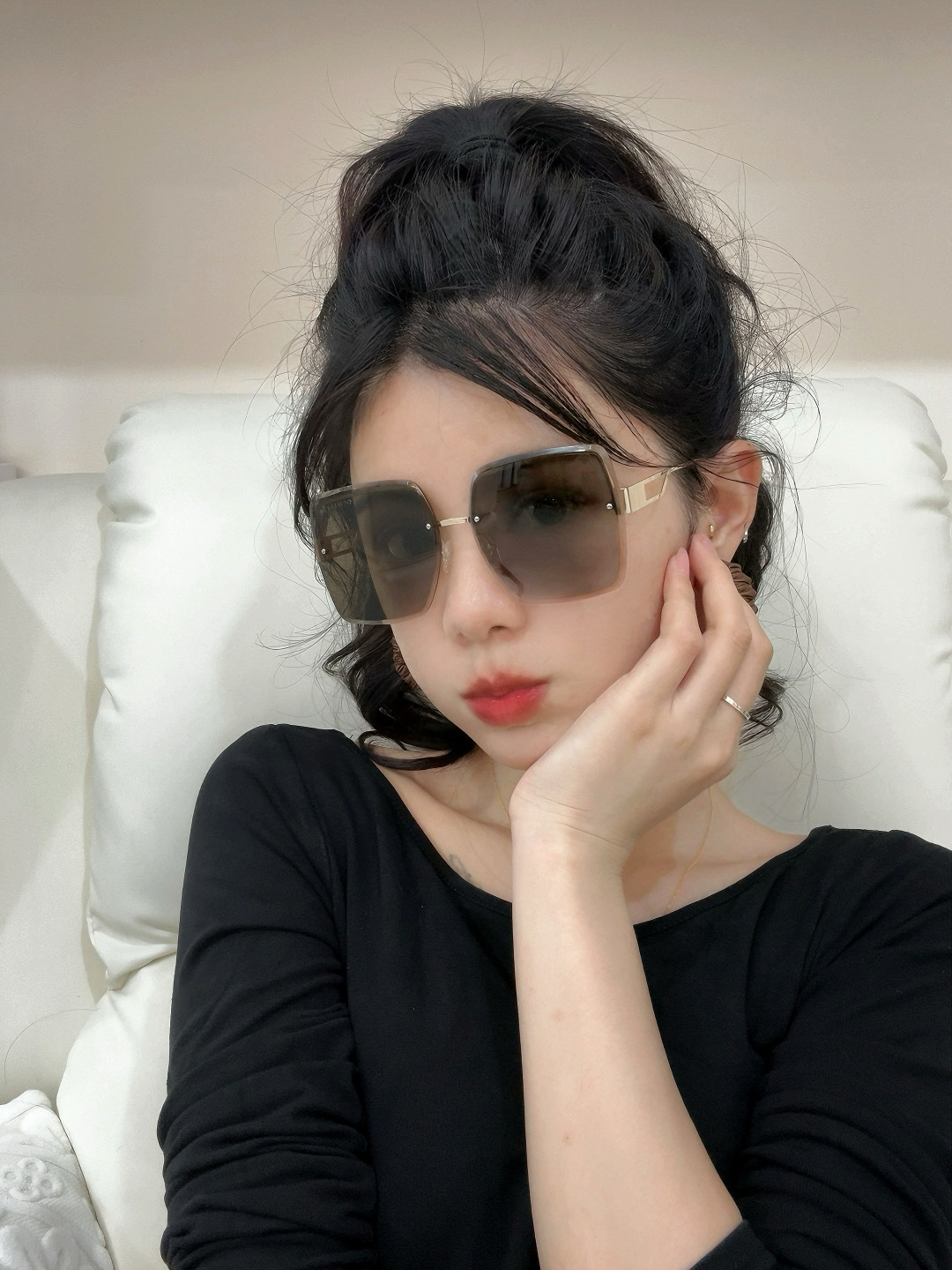 🔺 【香奈儿】新款 潮流爆款 时尚方框太阳镜 高品质 佩戴舒适 网红潮款墨镜 女士高清太阳镜🕶️ 🎉高品