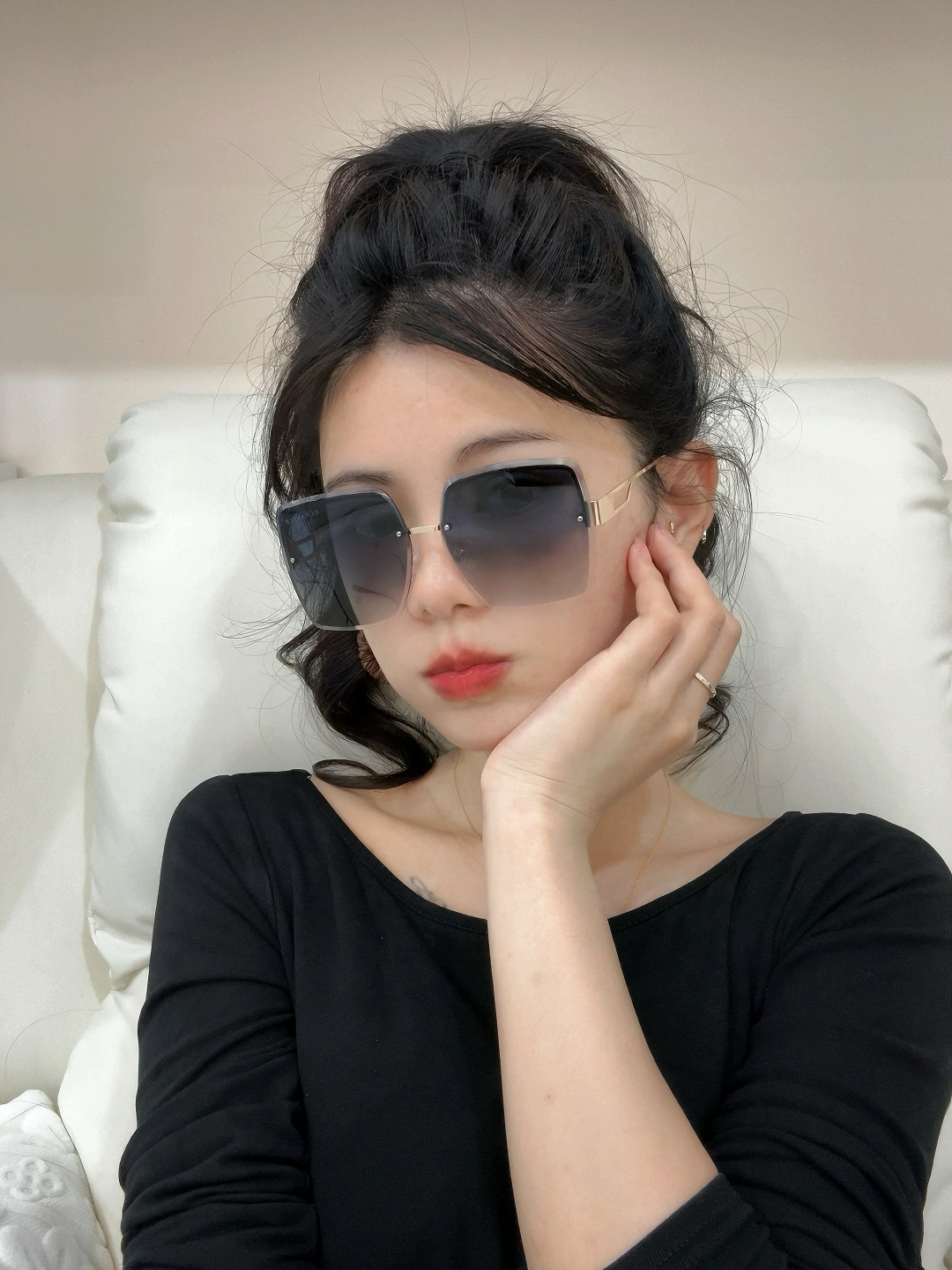 🔺 【香奈儿】新款 潮流爆款 时尚方框太阳镜 高品质 佩戴舒适 网红潮款墨镜 女士高清太阳镜🕶️ 🎉高品