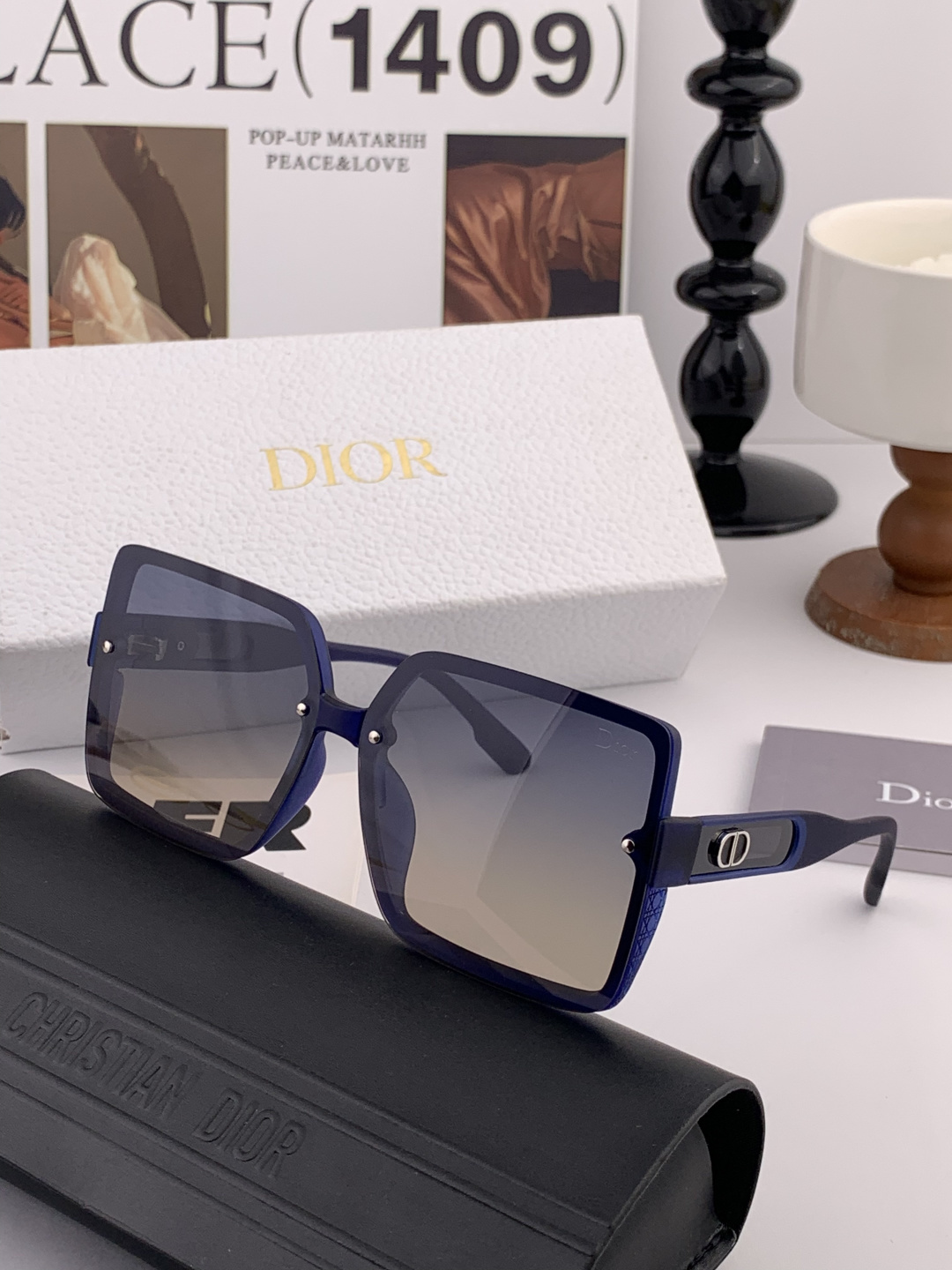 🔺 【DIOR-迪奥】开春新款 潮流爆款 时尚方框偏光太阳镜 高品质 佩戴舒适 网红潮款墨镜 女士高清偏