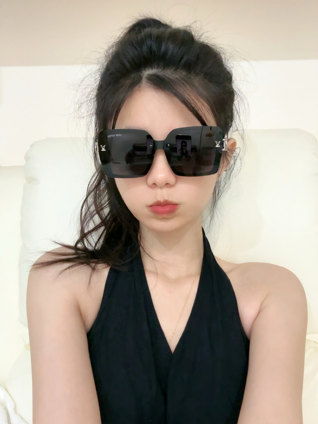 【TR偏光系列】lv大框太阳镜墨镜经典的方框设计，不挑脸型，无论搭配大衣还是连衣裙都非常显气质偏光镜片预