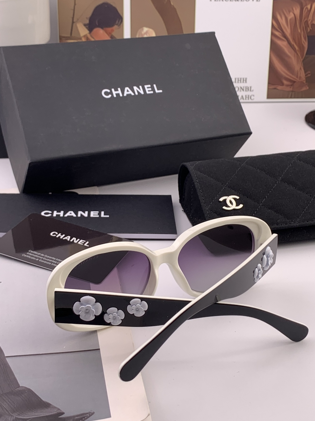 【CHANEL】香奈儿 新款山茶花潮流爆款 时尚圆框高清偏光太阳镜 佩戴舒适 网红潮款墨镜  ♥️♥️型