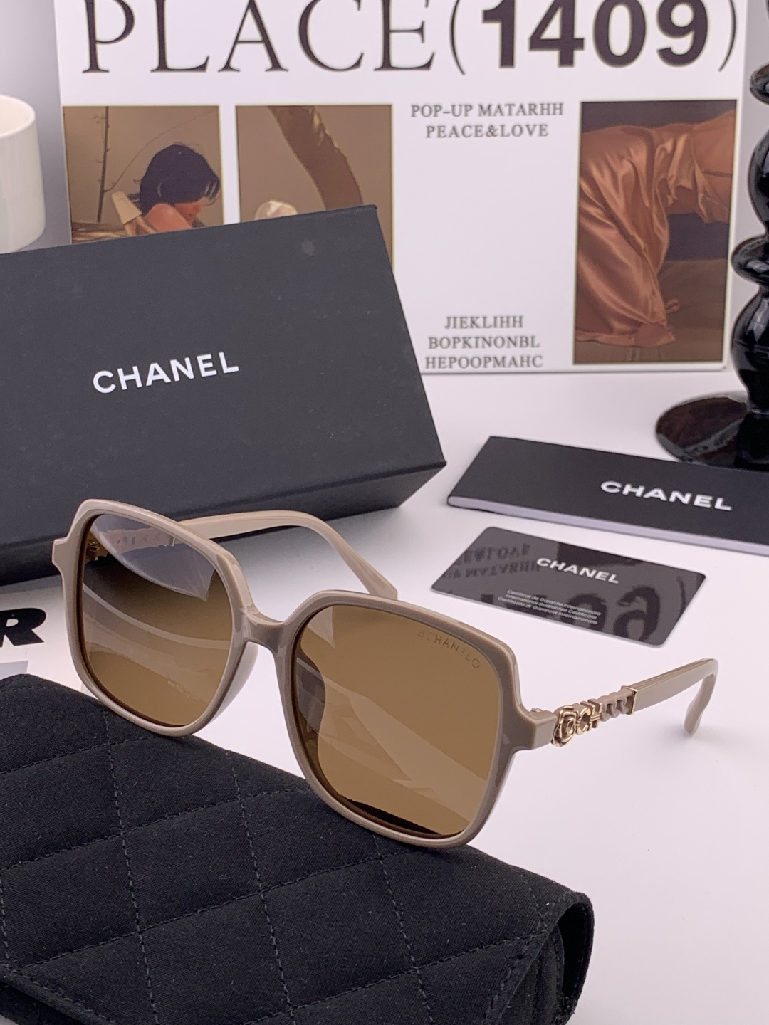 【CHANEL】香奈儿 新款潮流爆款 时尚方框太阳镜 佩戴舒适 网红潮款墨镜  女士高清加厚偏光太阳镜🕶