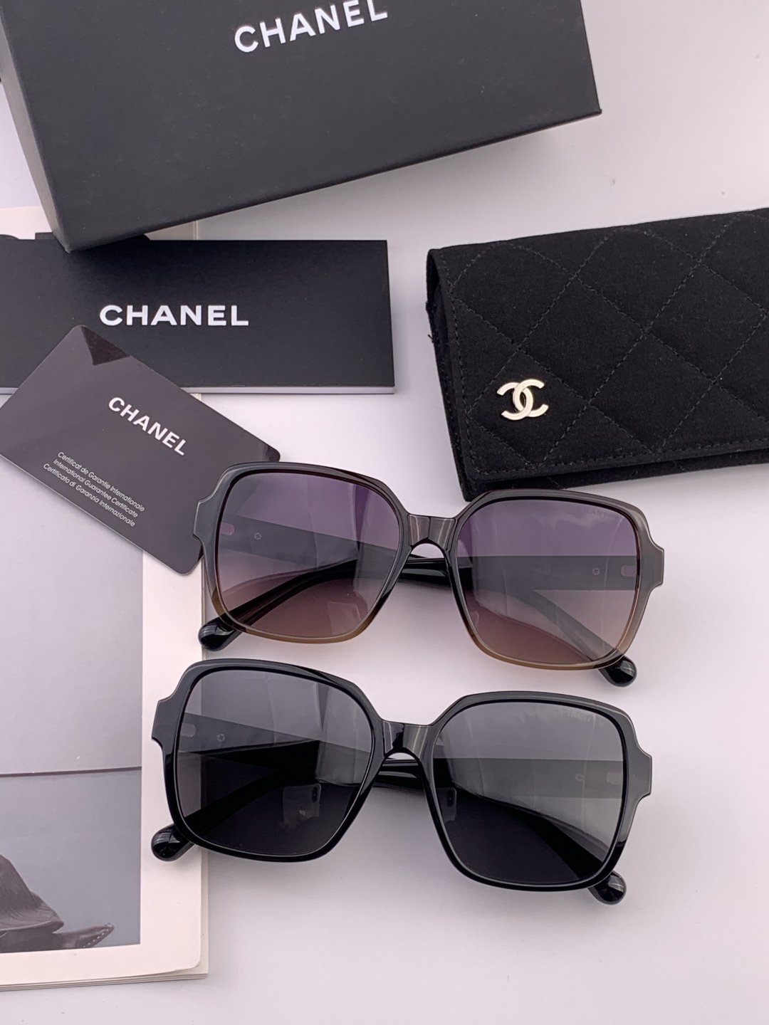 【CHANEL】香奈儿 新款潮流爆款 时尚方框太阳镜 佩戴舒适 网红潮款墨镜  女士高清加厚偏光太阳镜🕶