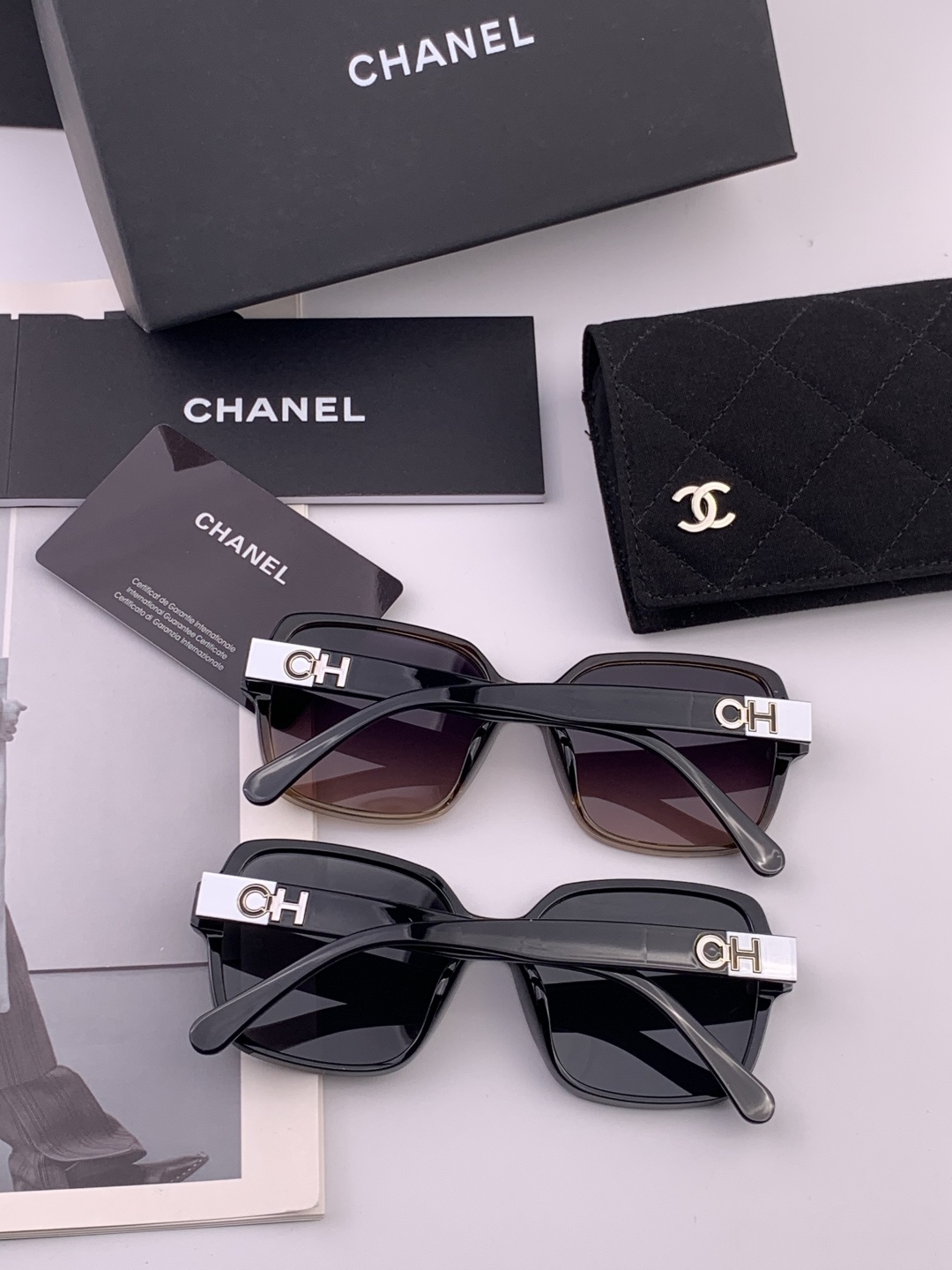 【CHANEL】香奈儿 新款潮流爆款 时尚方框太阳镜 佩戴舒适 网红潮款墨镜  女士高清加厚偏光太阳镜🕶
