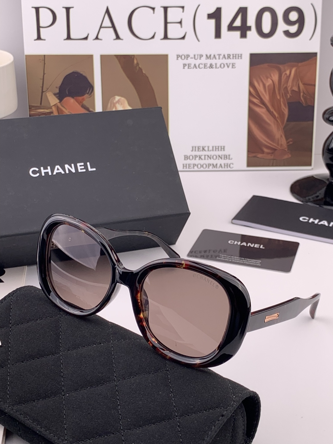 【CHANEL】香奈儿 新款潮流爆款 时尚方框太阳镜 佩戴舒适 网红潮款墨镜 女士高清加厚偏光太阳镜🕶️