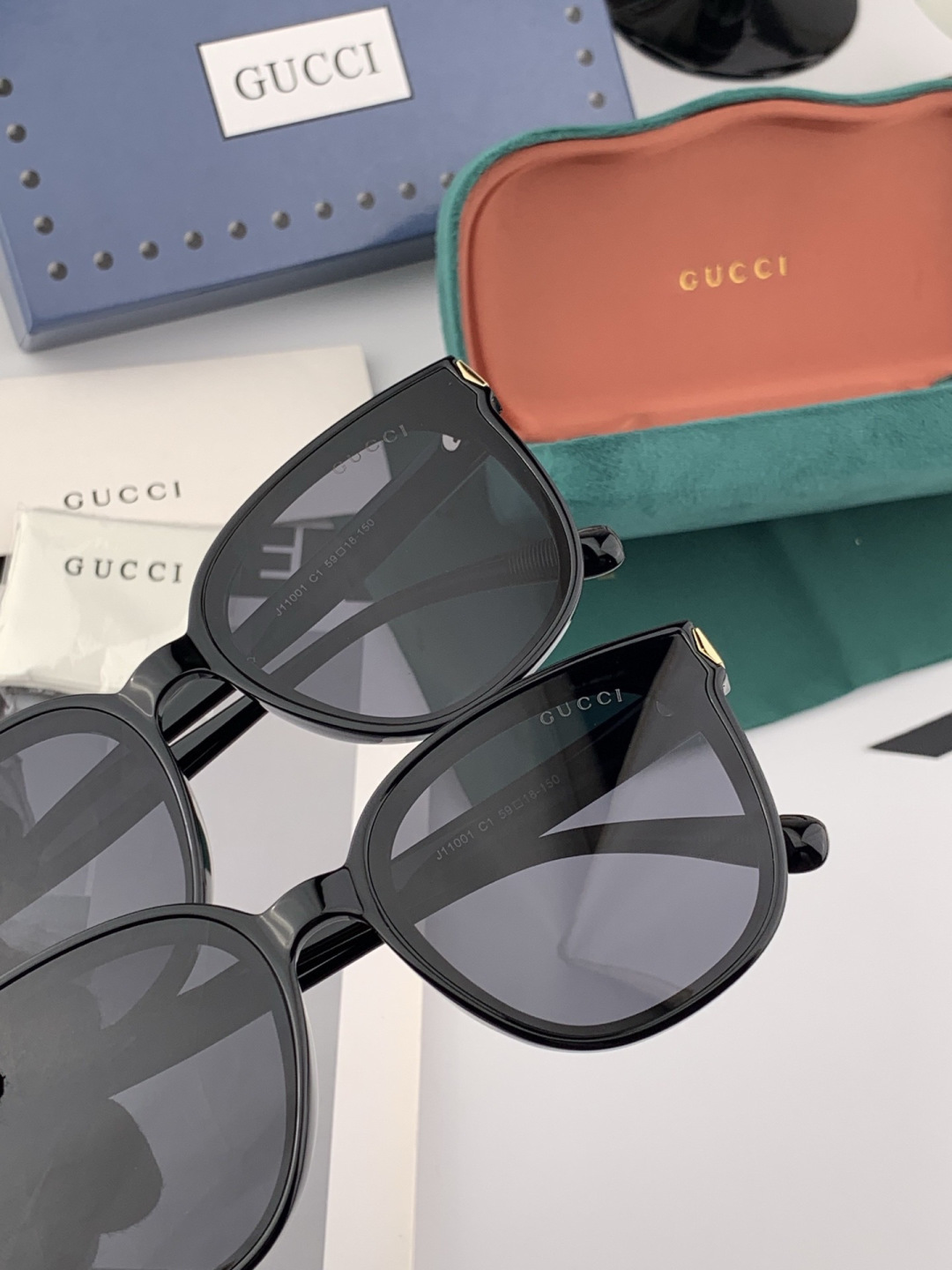 🔺 【GUCCI】开春新款 潮流爆款 时尚方框偏光太阳镜 高品质 佩戴舒适 网红潮款墨镜 女士高清尼龙偏
