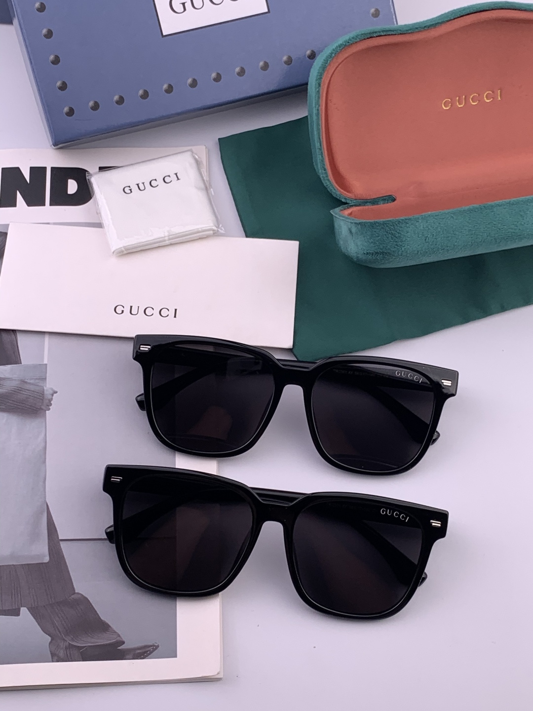 GUCCI  新款偏光太眼镜，情侣款时尚方框太阳镜佩戴舒适网红潮流款墨镜，大气女人范儿，大脸小脸都好看 