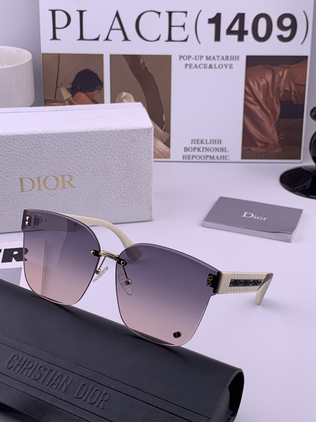 🔺 【DIOR-迪奥】开春新款 潮流爆款 时尚方框太阳镜 高品质 佩戴舒适 网红潮款墨镜 女士高清太阳镜