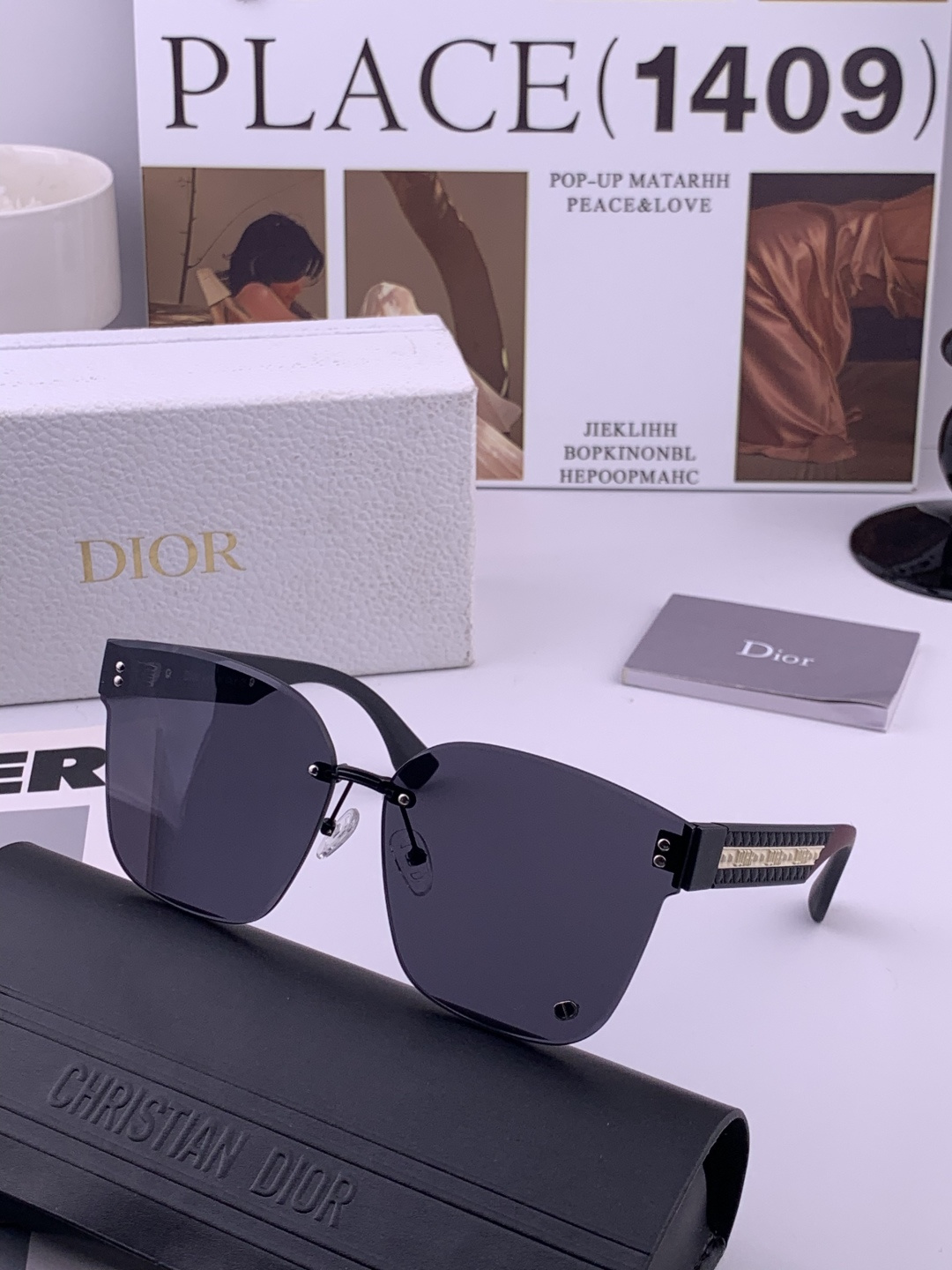 🔺 【DIOR-迪奥】开春新款 潮流爆款 时尚方框太阳镜 高品质 佩戴舒适 网红潮款墨镜 女士高清太阳镜