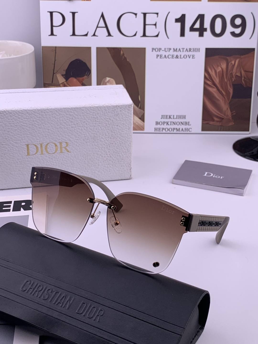 🔺 【DIOR-迪奥】开春新款 潮流爆款 时尚方框太阳镜 高品质 佩戴舒适 网红潮款墨镜 女士高清太阳镜