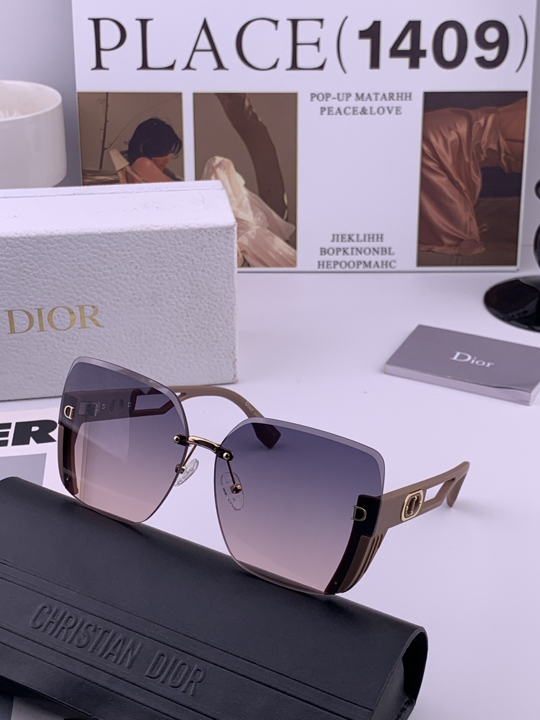 🔺 【DIOR-迪奥】开春新款 潮流爆款 时尚方框太阳镜 高品质 佩戴舒适 网红潮款墨镜 女士高清太阳镜