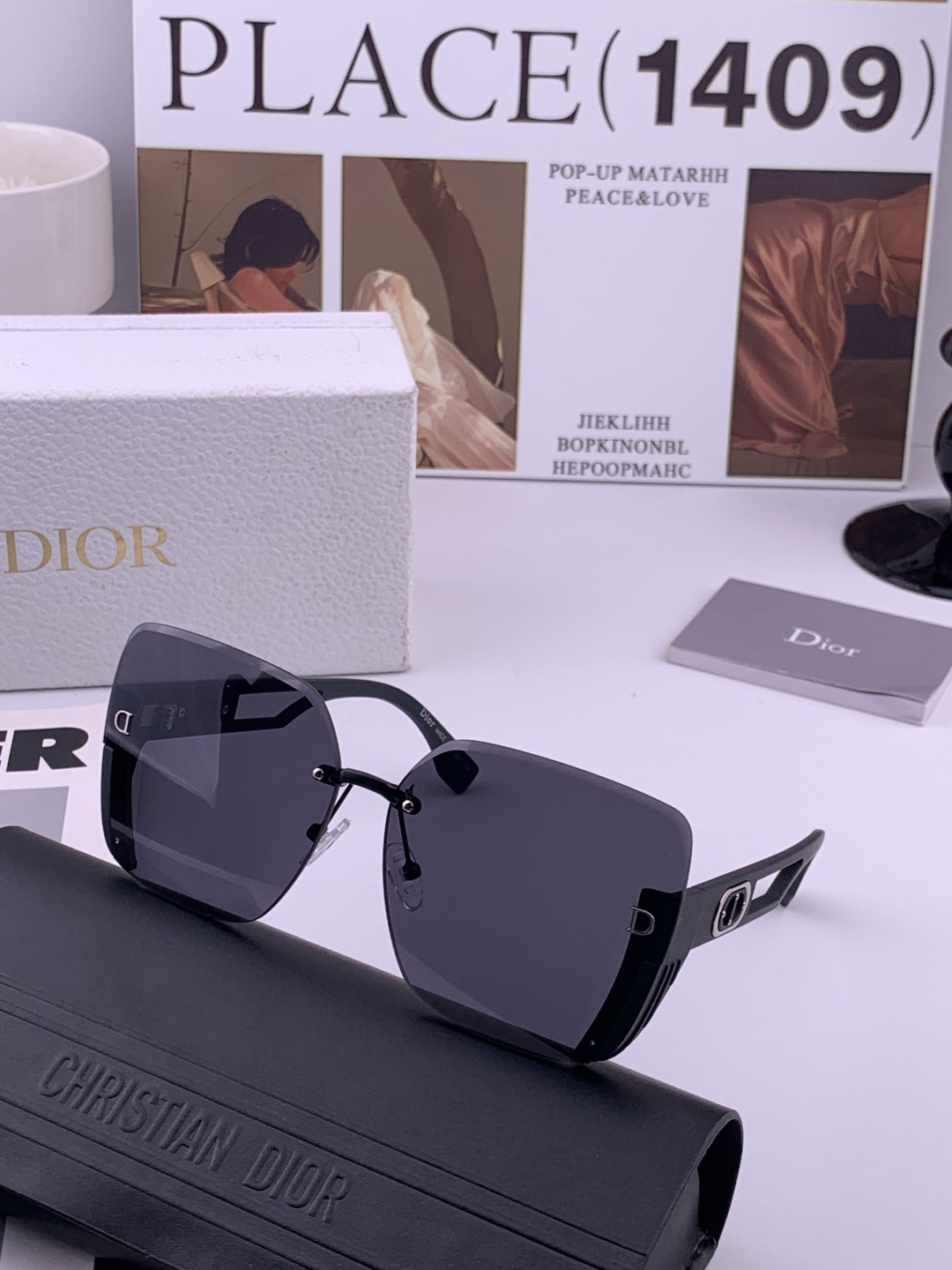 🔺 【DIOR-迪奥】开春新款 潮流爆款 时尚方框太阳镜 高品质 佩戴舒适 网红潮款墨镜 女士高清太阳镜