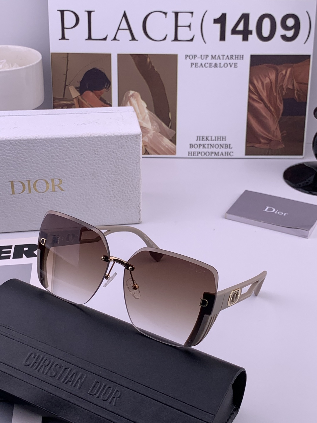 🔺 【DIOR-迪奥】开春新款 潮流爆款 时尚方框太阳镜 高品质 佩戴舒适 网红潮款墨镜 女士高清太阳镜