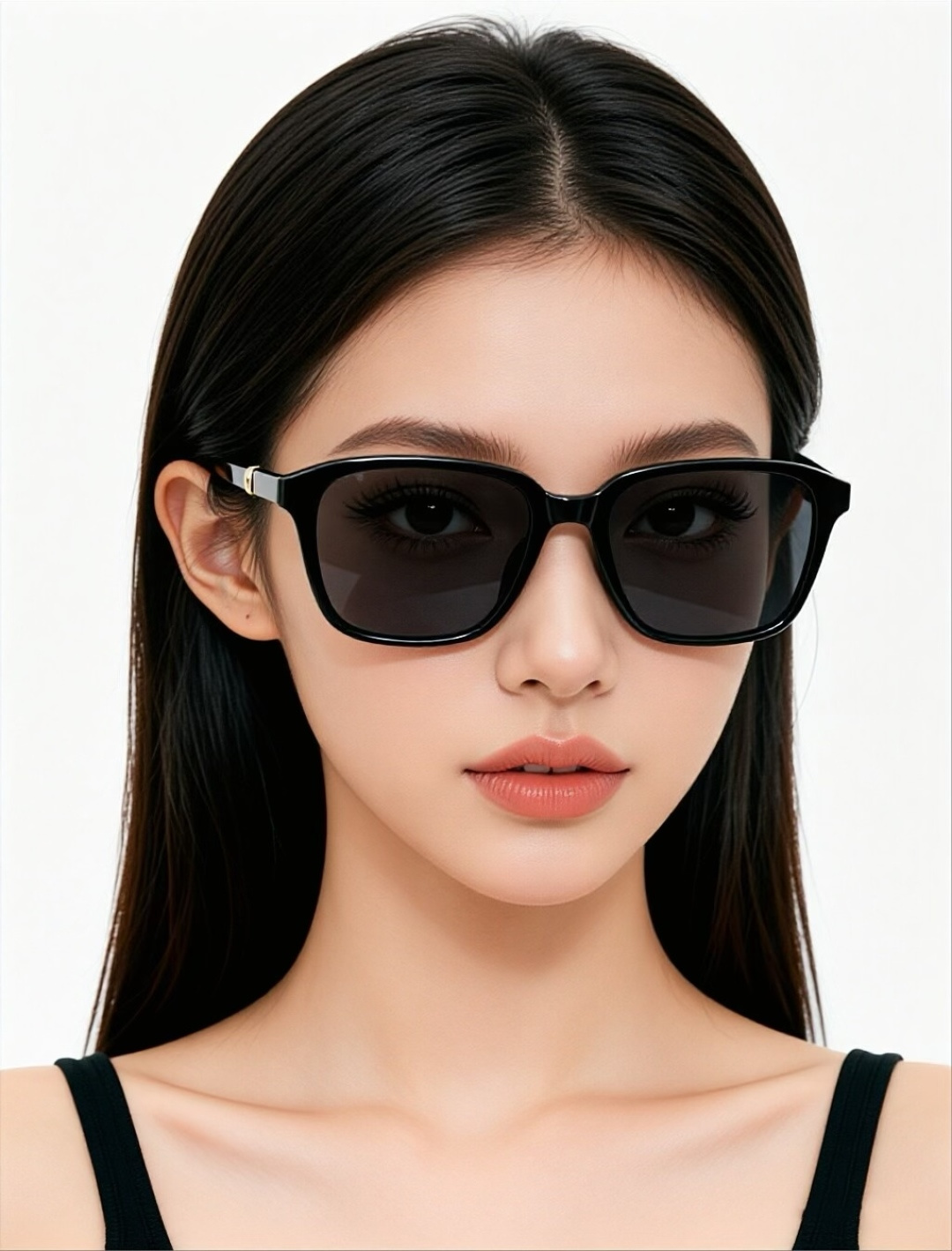 新品CHANEL 香奈儿太阳镜以独特魅力和前卫风格诠释春夏最新眼镜，以方框设计两边经典小香珍珠做点缀，中