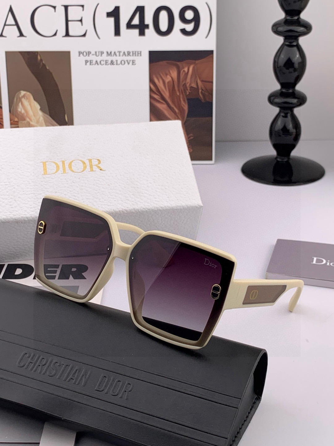 🔺 【DIOR-迪奥】开春新款 潮流爆款 时尚方框偏光太阳镜 高品质 佩戴舒适 网红潮款墨镜 女士高清偏