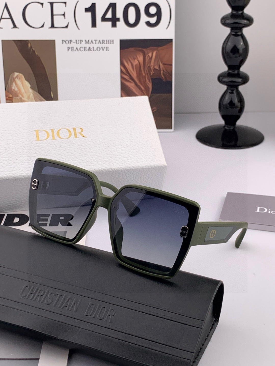 🔺 【DIOR-迪奥】开春新款 潮流爆款 时尚方框偏光太阳镜 高品质 佩戴舒适 网红潮款墨镜 女士高清偏