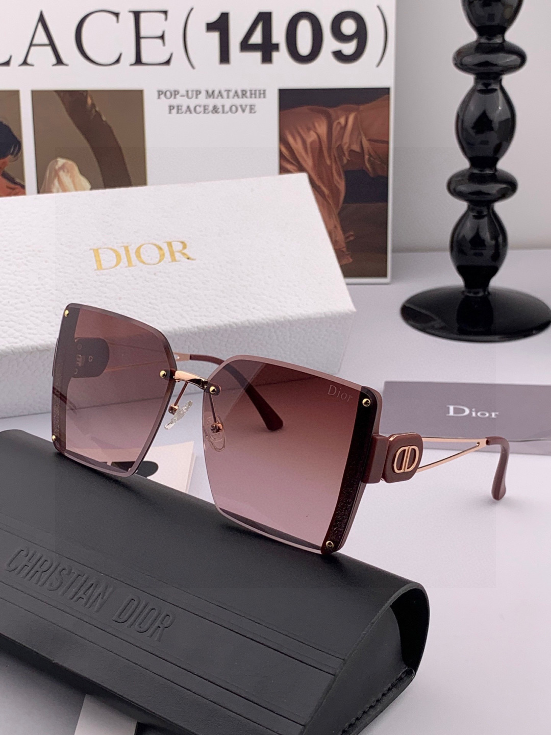 🔺 【DIOR-迪奥】开春新款 潮流爆款 时尚方框偏光太阳镜 高品质 佩戴舒适 网红潮款墨镜 女士高清偏