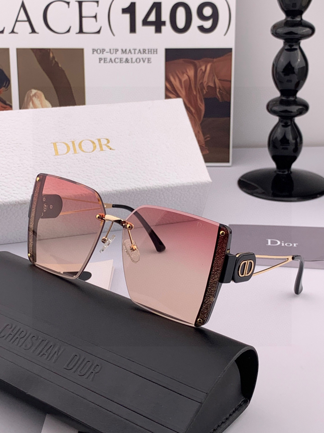 🔺 【DIOR-迪奥】开春新款 潮流爆款 时尚方框偏光太阳镜 高品质 佩戴舒适 网红潮款墨镜 女士高清偏