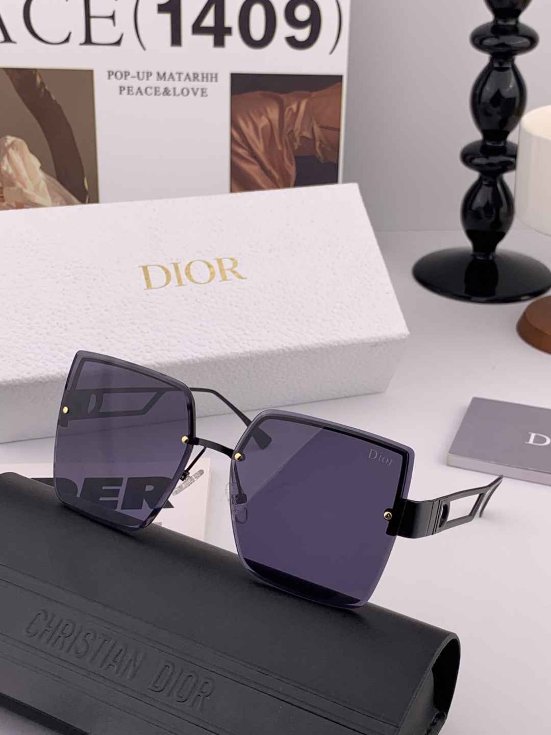 🔺 【DIOR-迪奥】开春新款 潮流爆款 时尚方框太阳镜 高品质 佩戴舒适 网红潮款墨镜 型号：D968