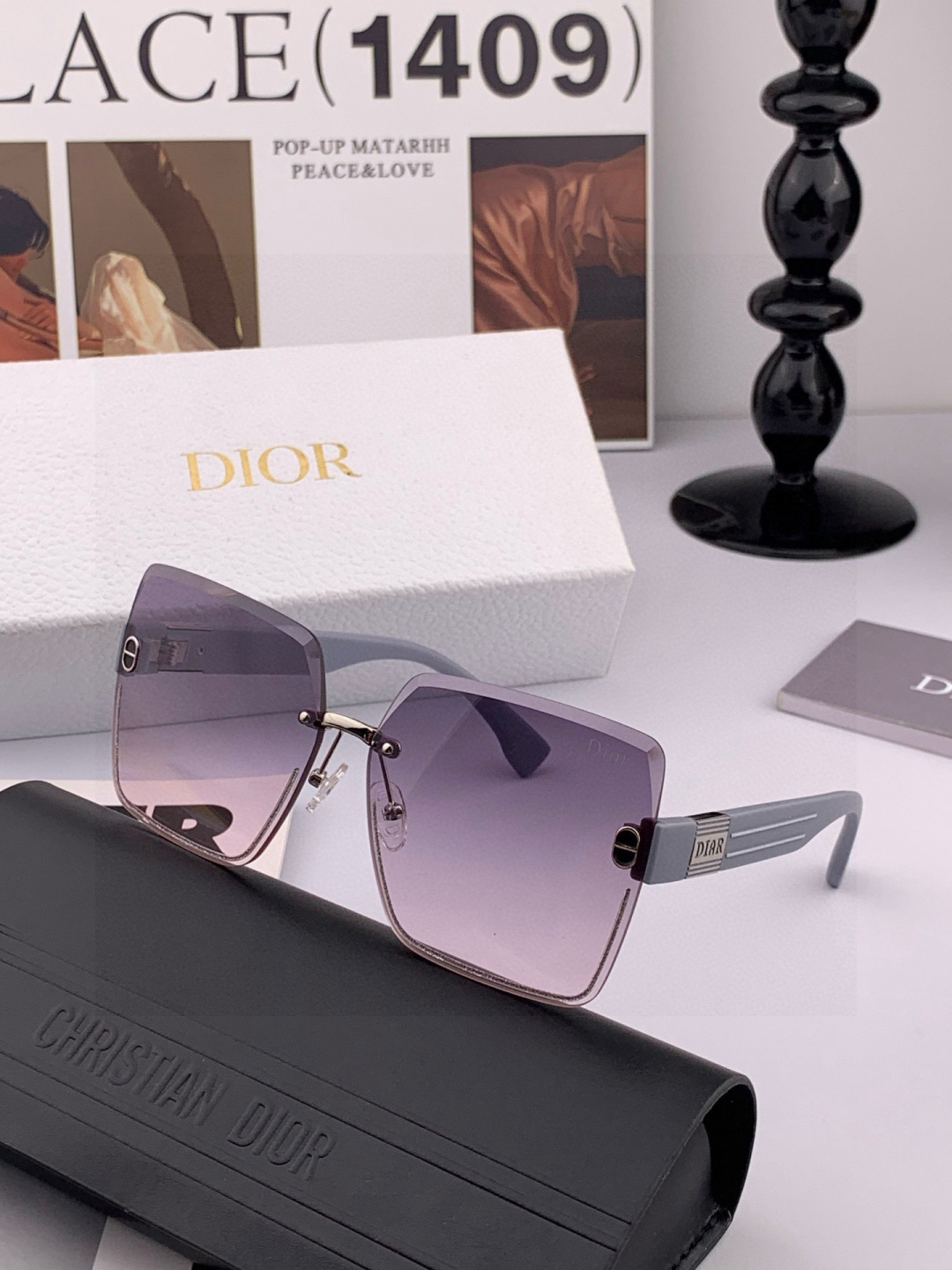 🔺 【DIOR-迪奥】开春新款 潮流爆款 时尚方框太阳镜 高品质 佩戴舒适 网红潮款墨镜 型号：D777