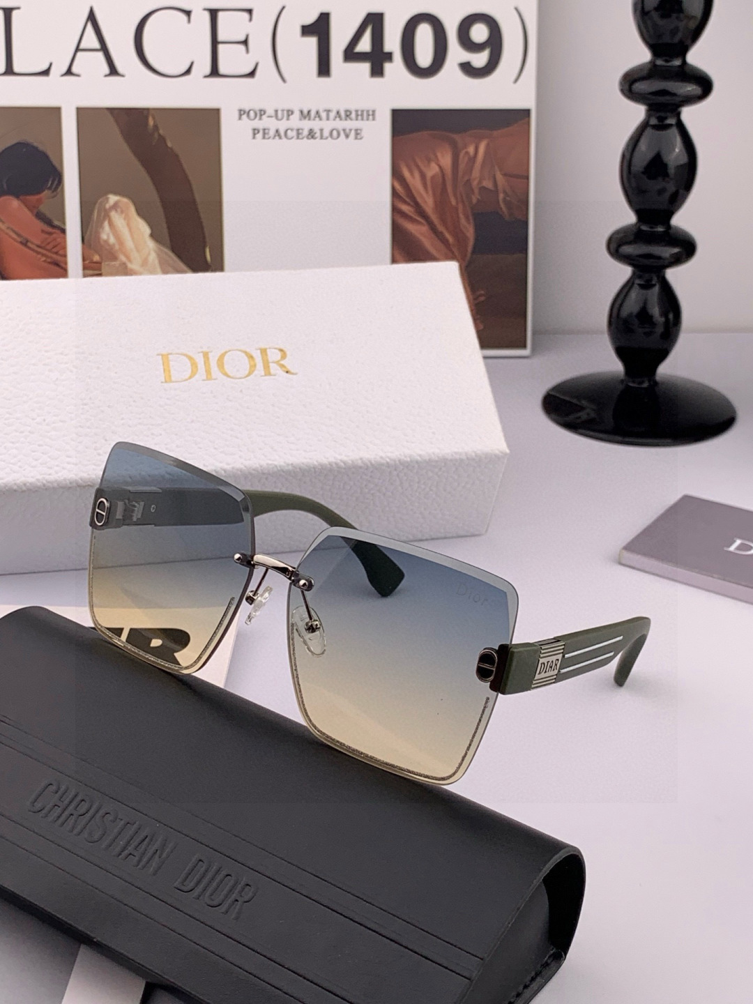 🔺 【DIOR-迪奥】开春新款 潮流爆款 时尚方框太阳镜 高品质 佩戴舒适 网红潮款墨镜 型号：D777