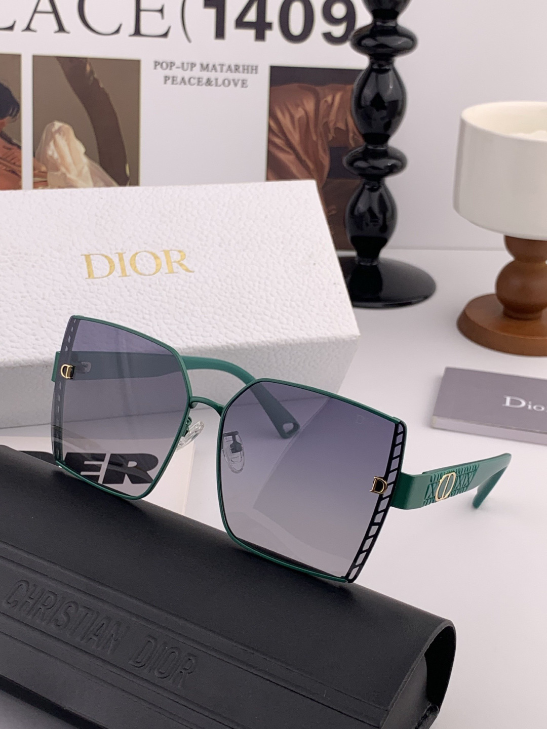🔺 【DIOR-迪奥】开春新款 潮流爆款 时尚方框偏光太阳镜 高品质 佩戴舒适 网红潮款墨镜 女士高清加