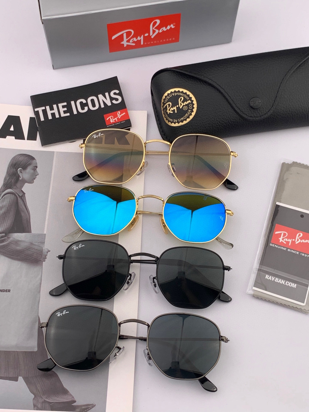 官方同步 品牌:雷朋经典男女士玻璃太阳镜 材质：美国宝丽来高清防爆钢化玻璃镜片 型号：RB8354