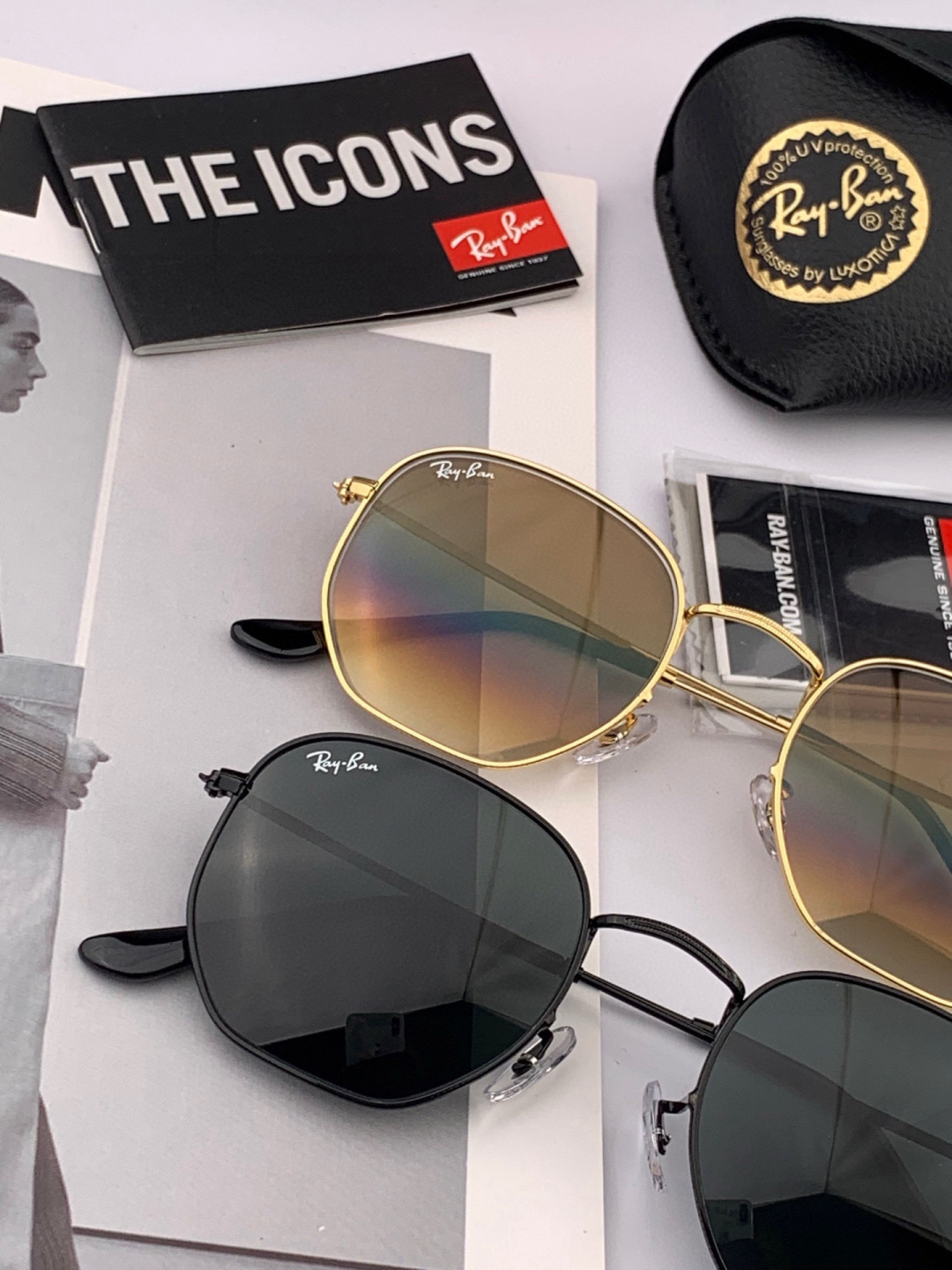 官方同步 品牌:雷朋经典男女士玻璃太阳镜 材质：美国宝丽来高清防爆钢化玻璃镜片 型号：RB8354