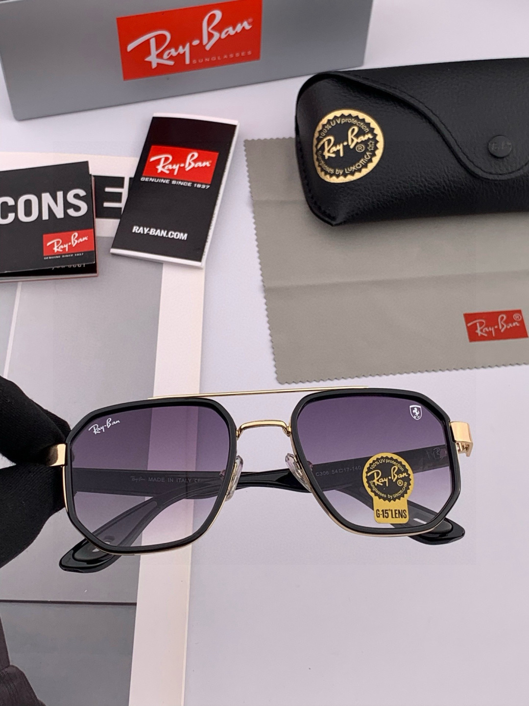 官方同步 品牌:雷朋经典男女士玻璃太阳镜 材质：美国宝丽来高清防爆钢化玻璃镜片 型号：RB630