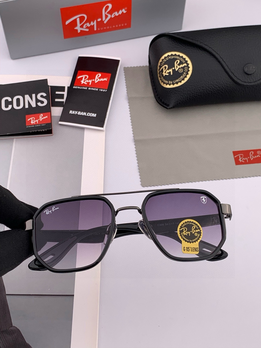 官方同步 品牌:雷朋经典男女士玻璃太阳镜 材质：美国宝丽来高清防爆钢化玻璃镜片 型号：RB630