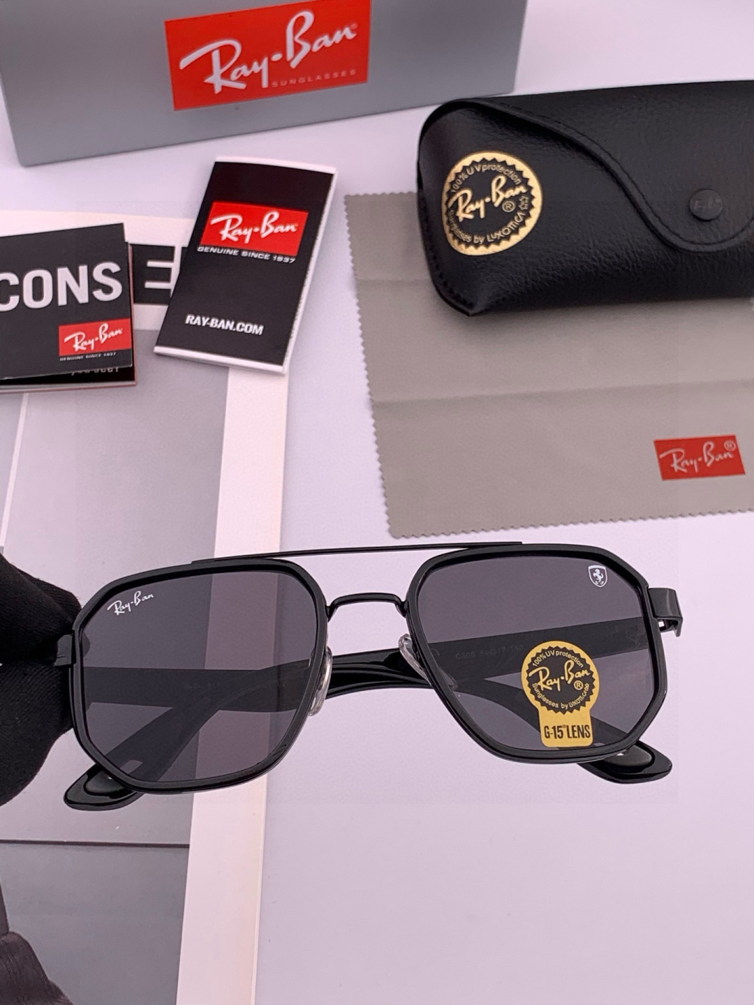 官方同步 品牌:雷朋经典男女士玻璃太阳镜 材质：美国宝丽来高清防爆钢化玻璃镜片 型号：RB630