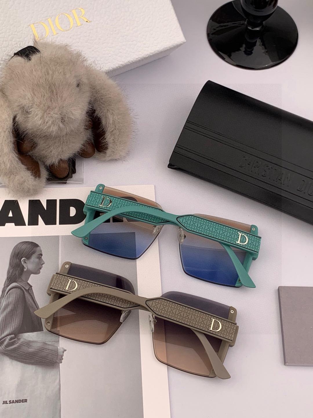 🔺 【DIOR-迪奥】开春新款 潮流爆款 时尚方框偏光太阳镜 高品质 佩戴舒适 网红潮款墨镜 女士高清尼