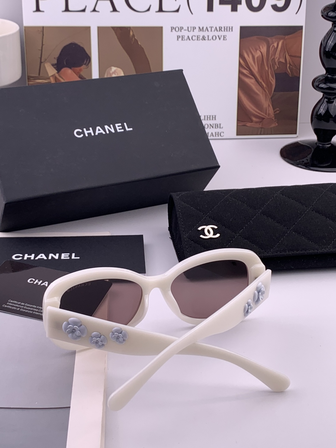 【CHANEL】香奈儿 新款山茶花潮流爆款 时尚圆框高清偏光太阳镜 佩戴舒适 网红潮款墨镜  ♥️♥️型