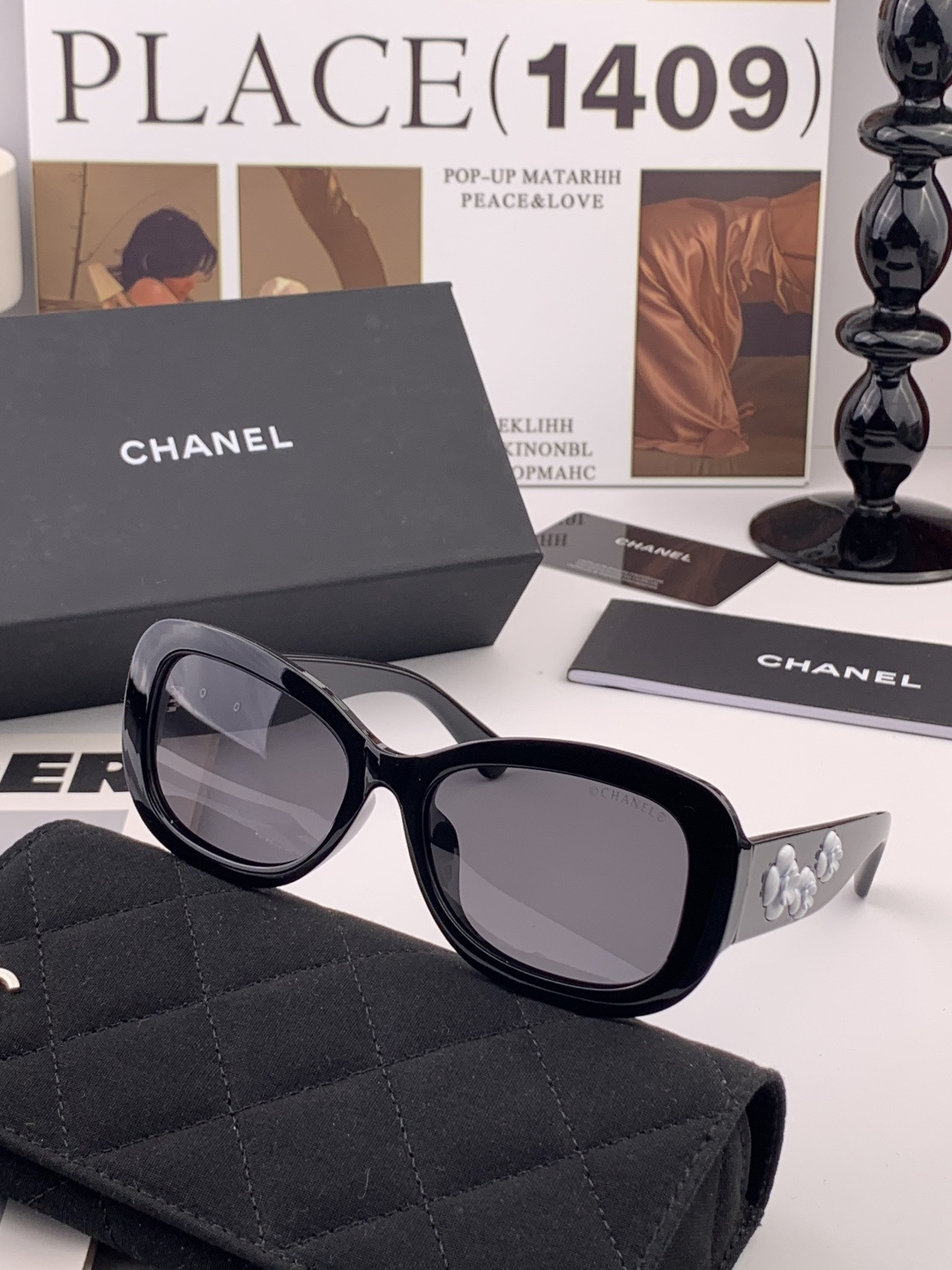 【CHANEL】香奈儿 新款山茶花潮流爆款 时尚圆框高清偏光太阳镜 佩戴舒适 网红潮款墨镜  ♥️♥️型
