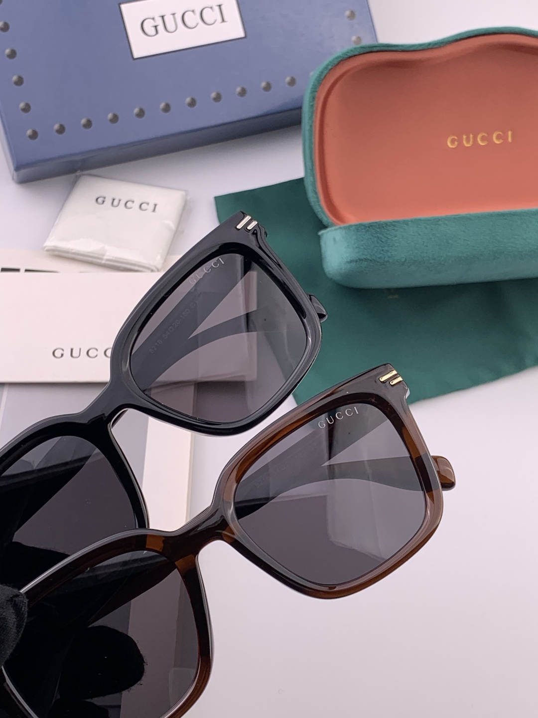 🔺 【GUCCI】开春新款 潮流爆款 时尚方框偏光太阳镜 高品质 佩戴舒适 网红潮款墨镜 女士高清尼龙偏