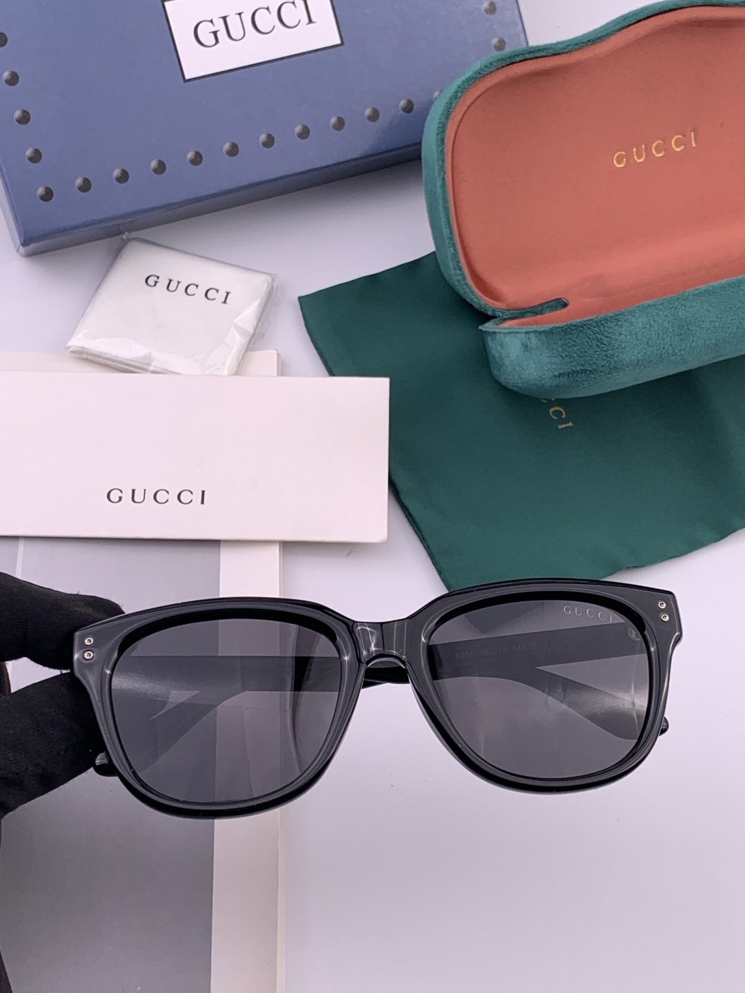 🔺 【GUCCI】开春新款 潮流爆款 时尚方框偏光太阳镜 高品质 佩戴舒适 网红潮款墨镜 女士高清尼龙偏