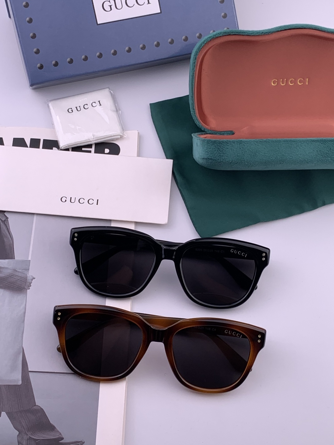 🔺 【GUCCI】开春新款 潮流爆款 时尚方框偏光太阳镜 高品质 佩戴舒适 网红潮款墨镜 女士高清尼龙偏
