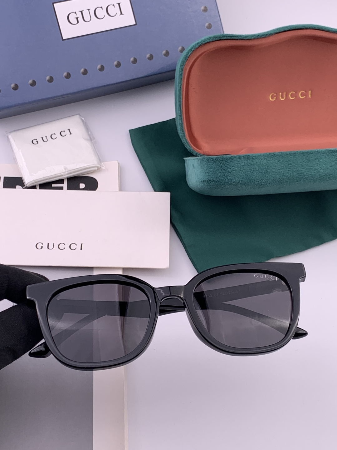 🔺 【GUCCI】开春新款 潮流爆款 时尚方框偏光太阳镜 高品质 佩戴舒适 网红潮款墨镜 女士高清尼龙偏