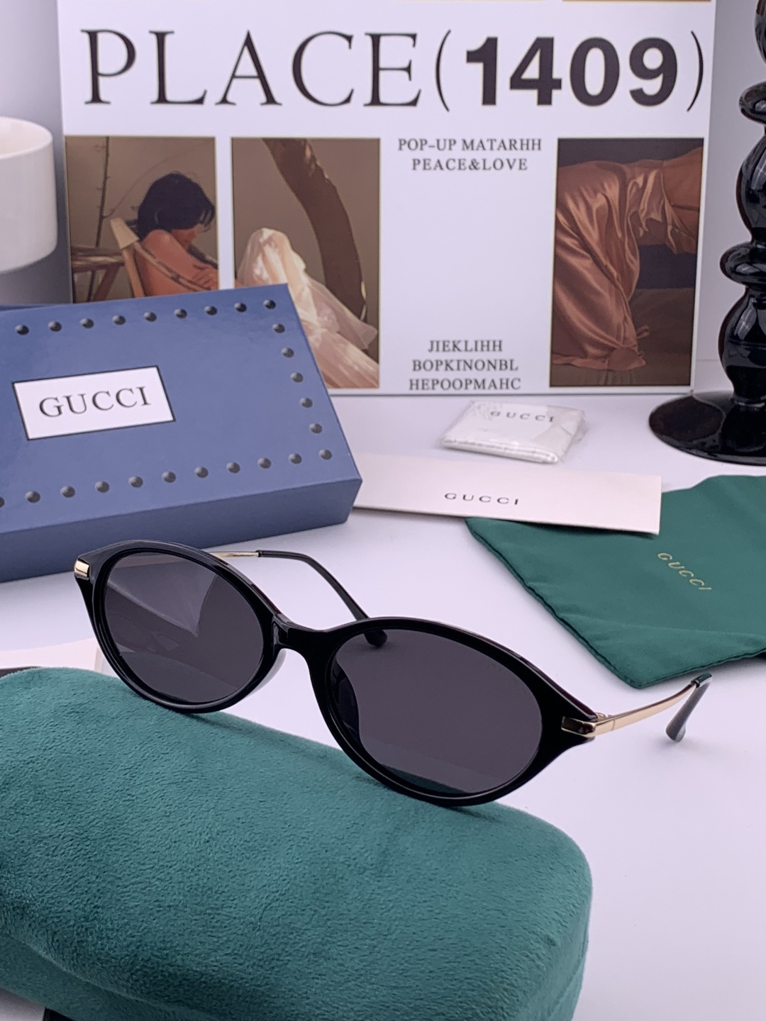 🔺 【GUCCI】开春新款 潮流爆款 时尚偏光太阳镜 高品质 佩戴舒适 网红潮款墨镜 女士高清尼龙偏光太