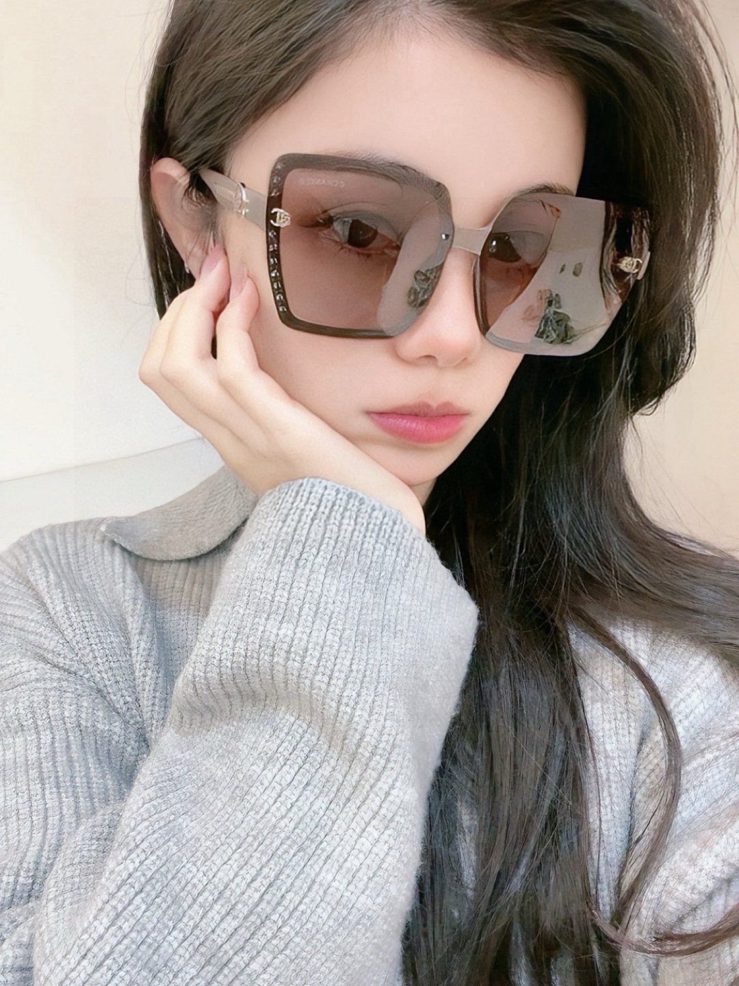 【CHANEL】香奈儿 新款潮流爆款 时尚方框太阳镜 佩戴舒适 网红潮款墨镜 女士高清加厚偏光太阳镜🕶️