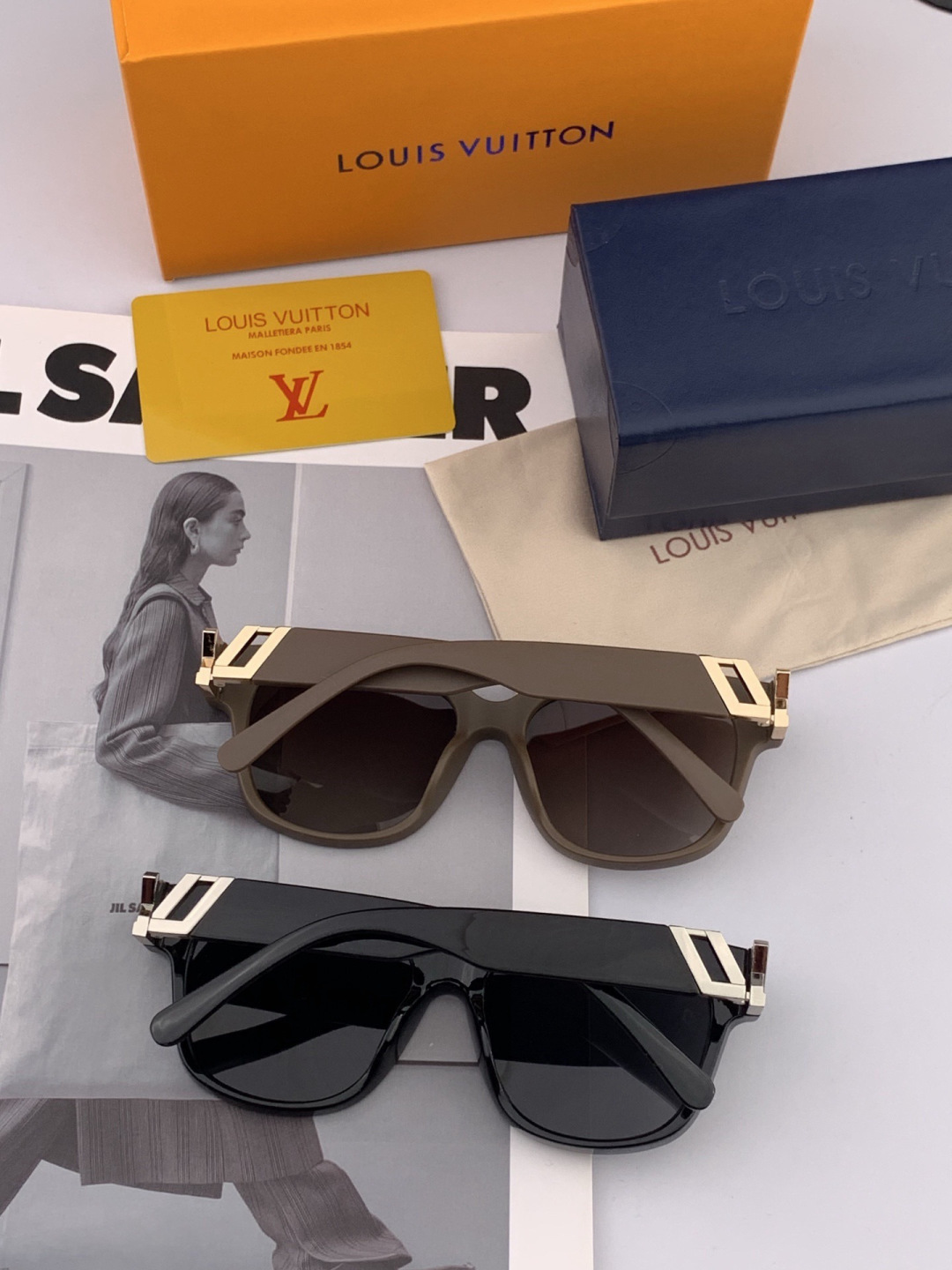 【TR偏光系列】lv大框太阳镜墨镜经典的方框设计，不挑脸型，无论搭配大衣还是连衣裙都非常显气质偏光镜片预