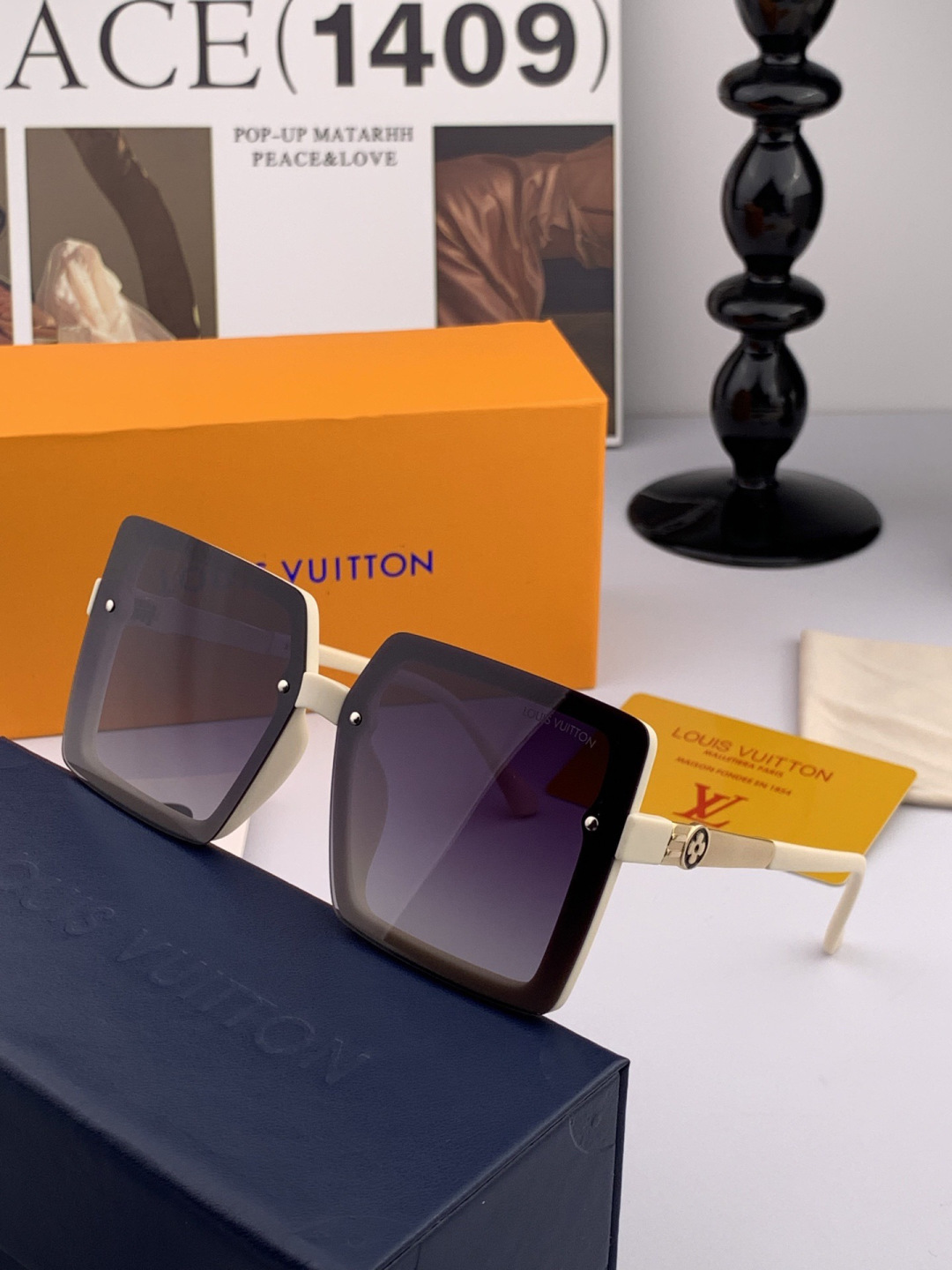 【TR偏光系列】lv大框太阳镜墨镜经典的方框设计，不挑脸型，无论搭配大衣还是连衣裙都非常显气质偏光镜片预