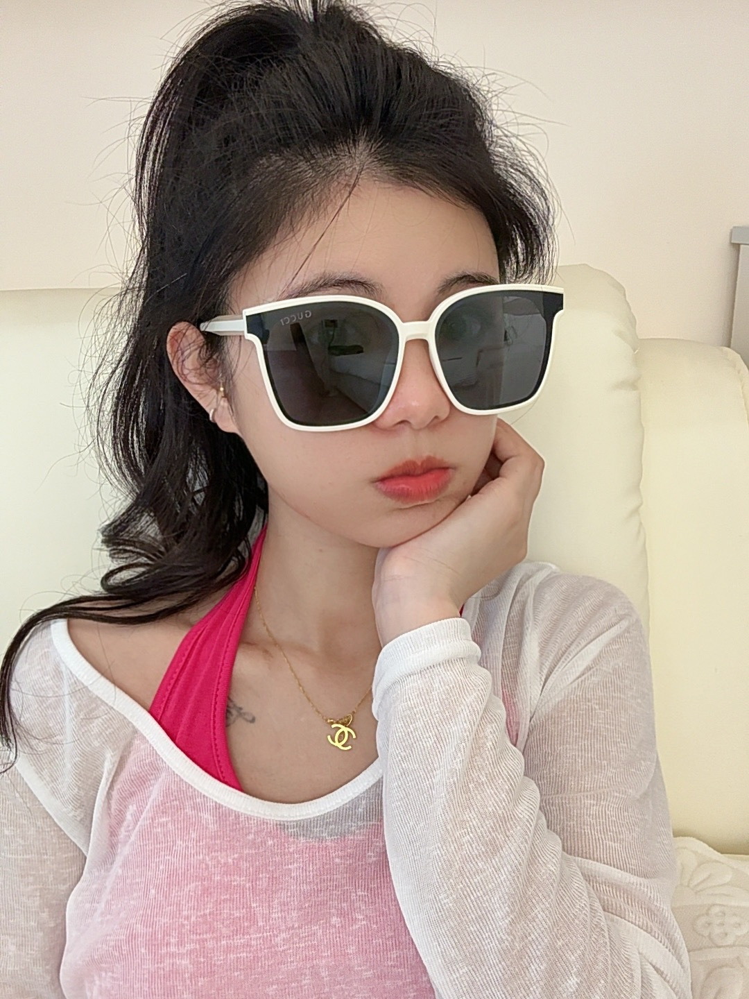 新款！新款出货！女士高清加厚偏光太阳镜🕶️ 🎉💍新款GUCCI偏光太阳镜[得意]开车驾驶镜时尚墨镜💐💐🌸