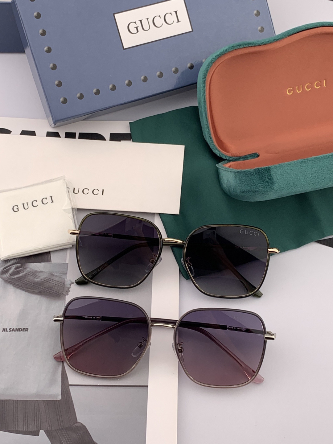 GUCCI 开春新款太阳镜 各路网红纷纷带起气场满分‼️ 俏皮甜美.上脸效果更佳.金属质感超好 型号：G